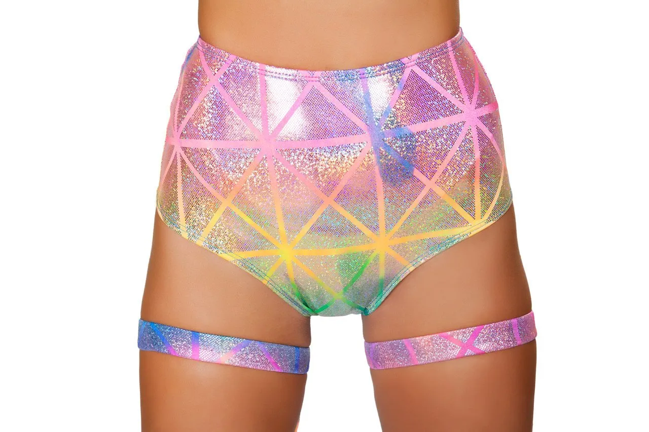 3452 - Colorful High Waisted Shorts