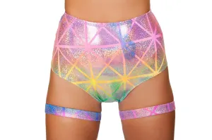 3452 - Colorful High Waisted Shorts