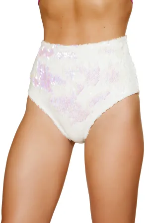 3617 - 1pc Two-Tone High Waisted Sequin Shorts