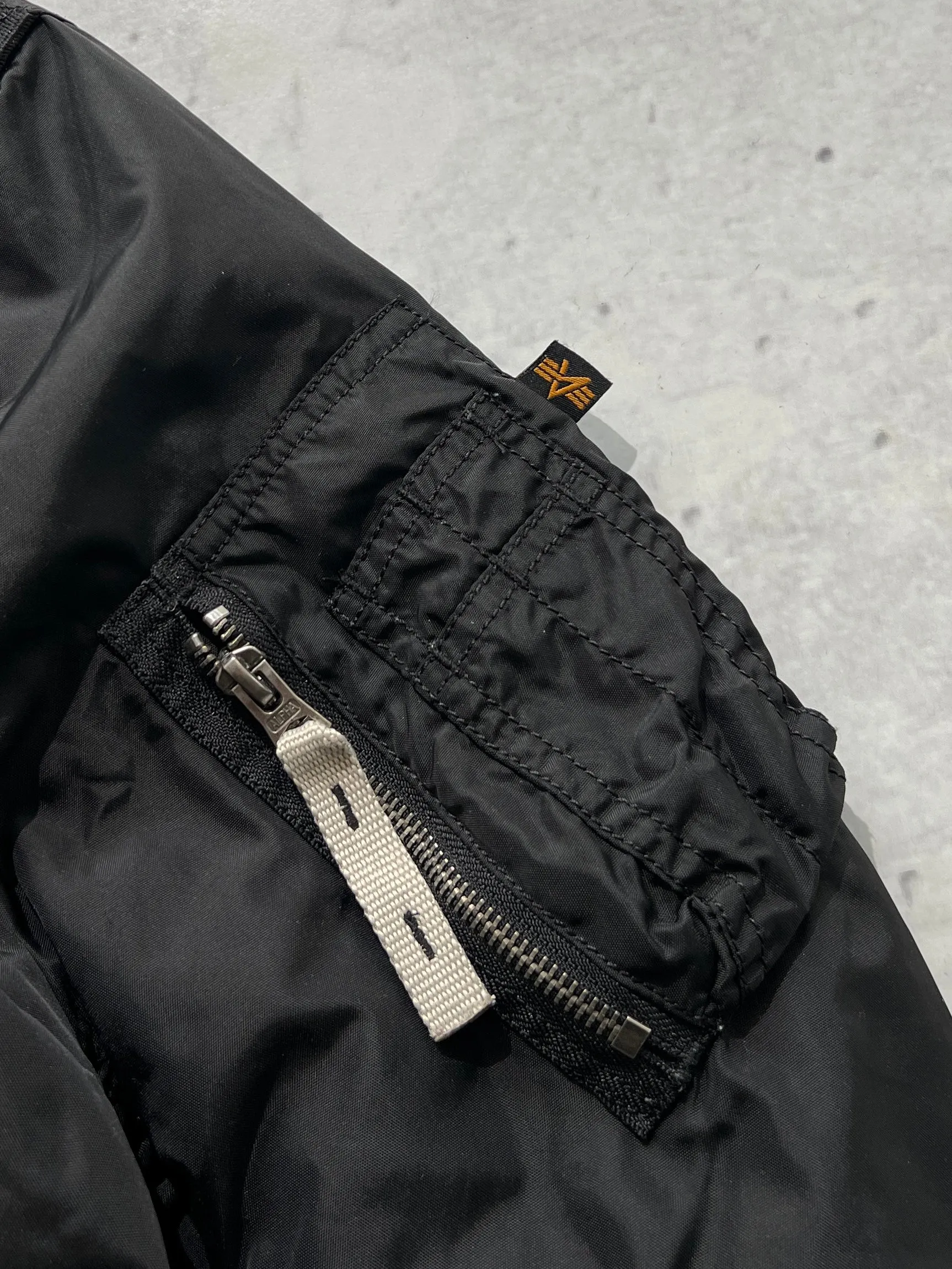 Alpha Industries Shearling Collar Zip Up Jacket (L)