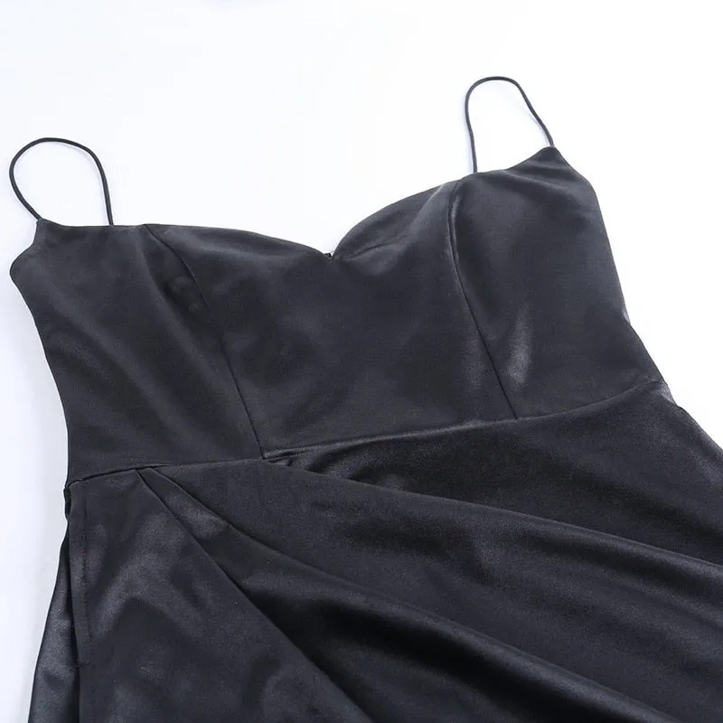 Araceli Satin Long High Split Dress