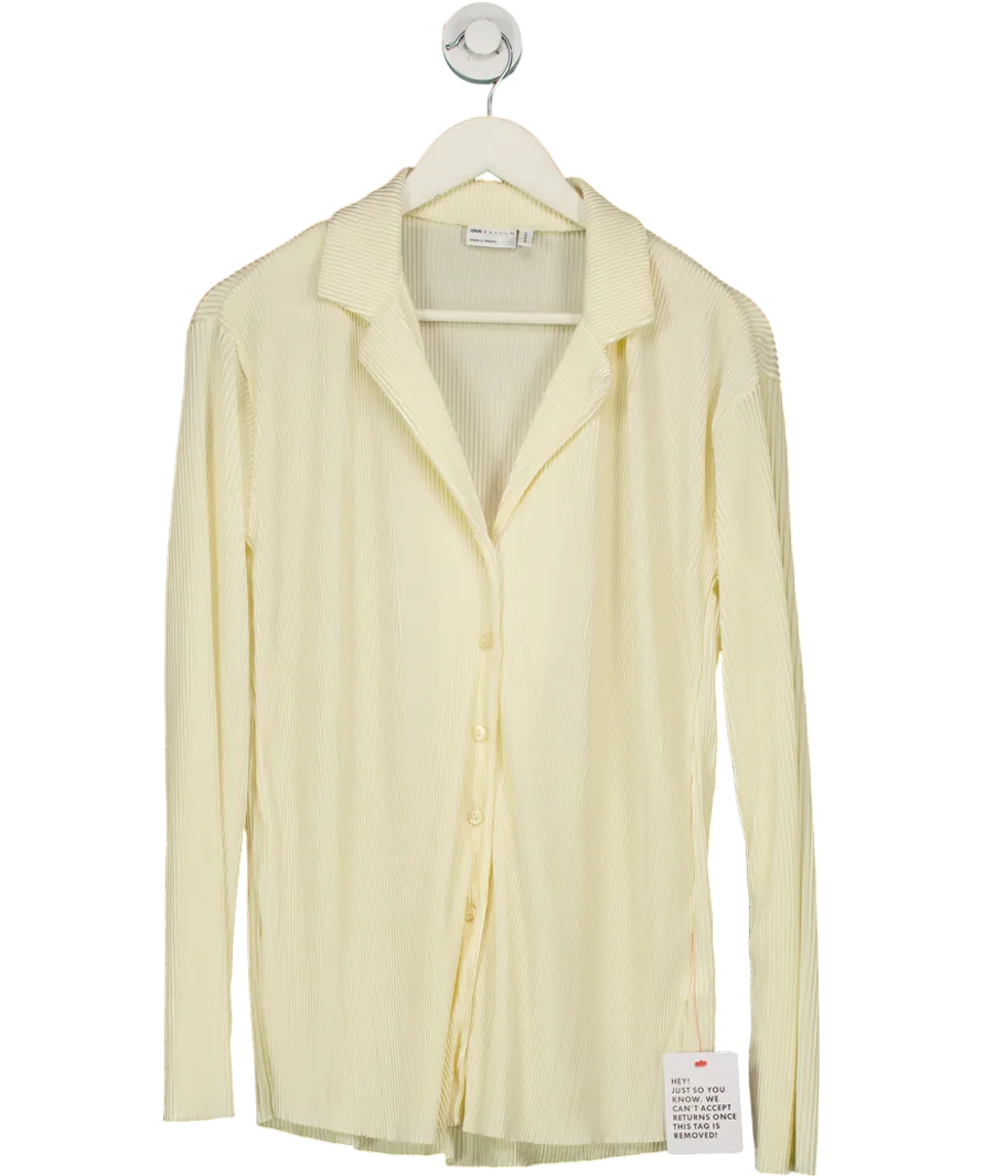 ASOS Cream Oversized Plisse Shirt UK 8