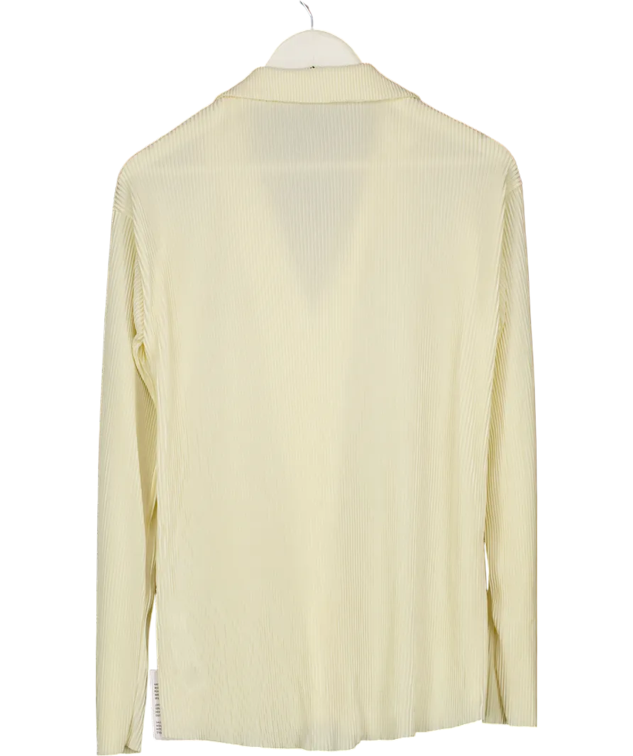 ASOS Cream Oversized Plisse Shirt UK 8