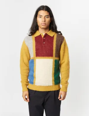 Beams Plus Knit Polo (Shaggy) - Mustard Yellow