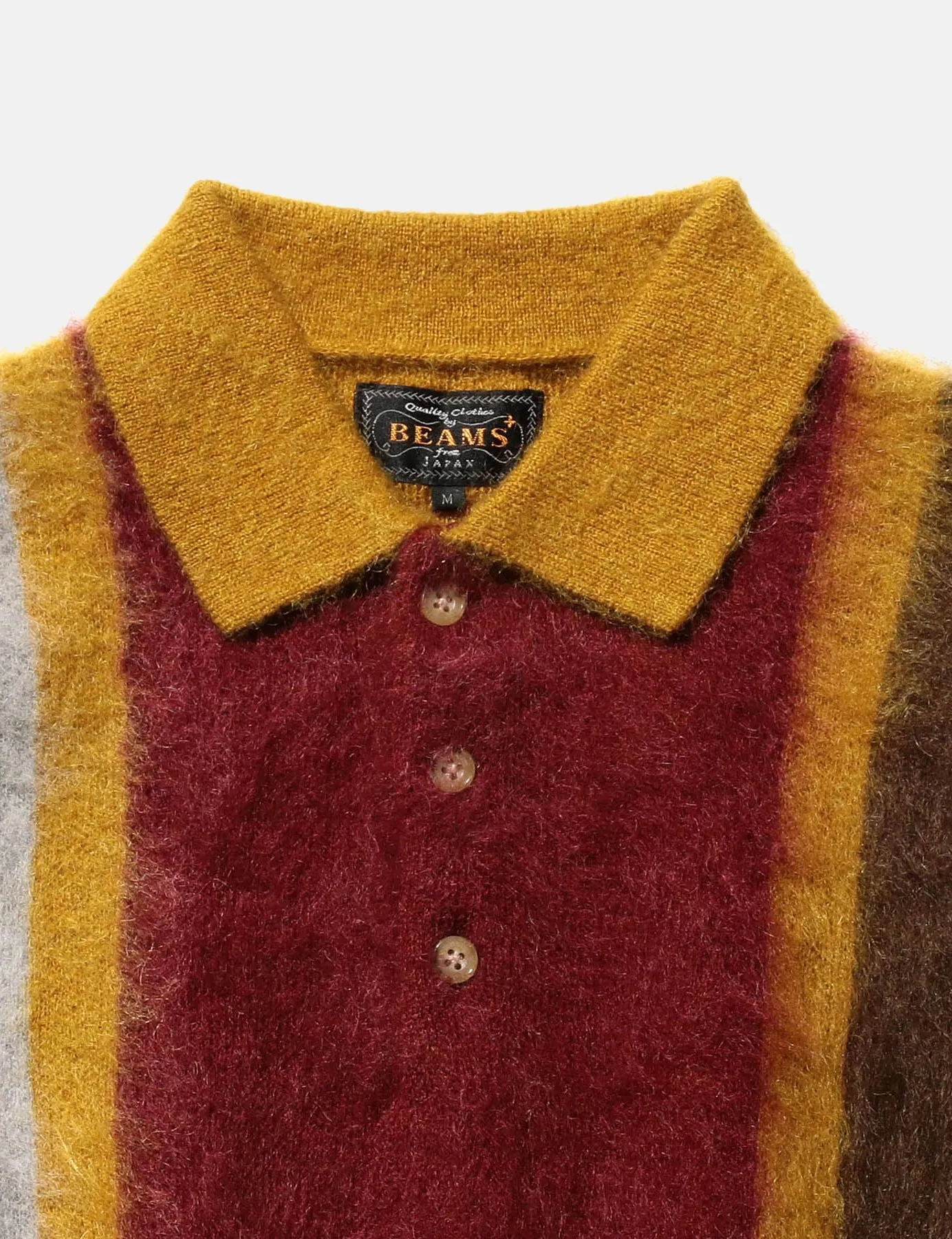 Beams Plus Knit Polo (Shaggy) - Mustard Yellow