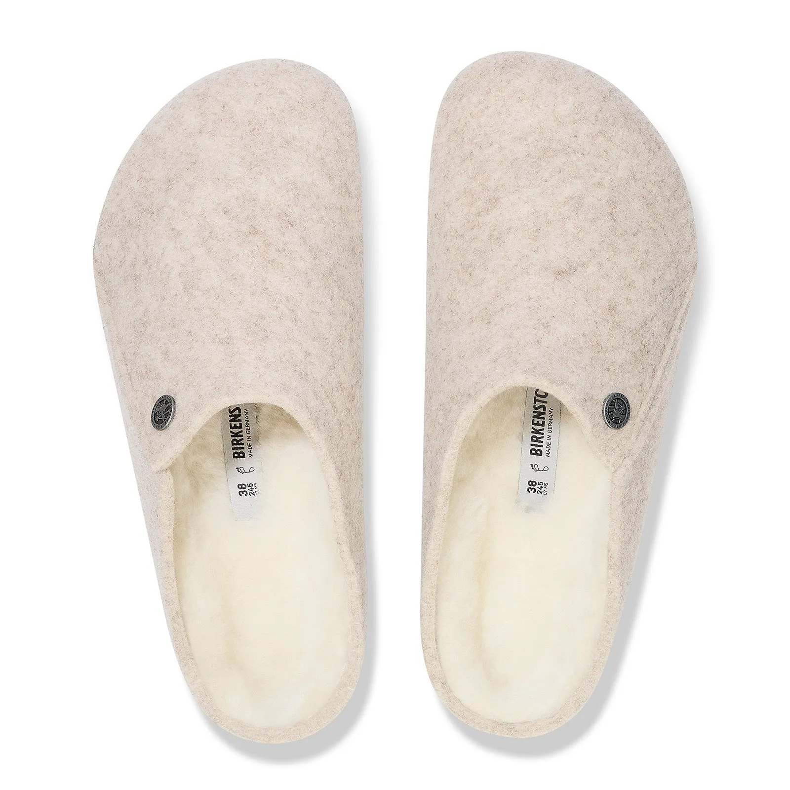 Birkenstock Zermatt Narrow Slipper (Women) - Eggshell Wool/Natural Shearling