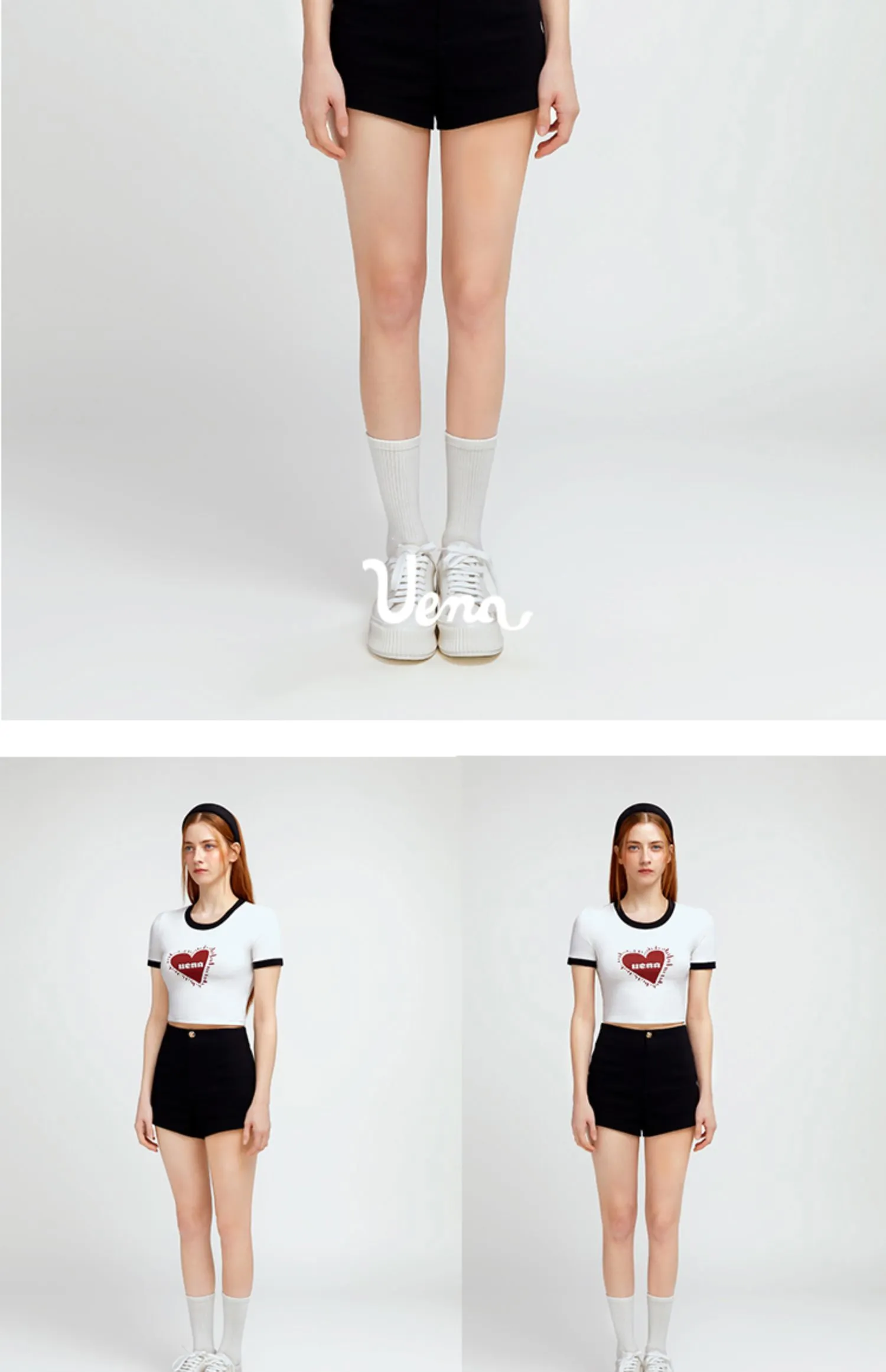 Black High-Waisted Casual Shorts