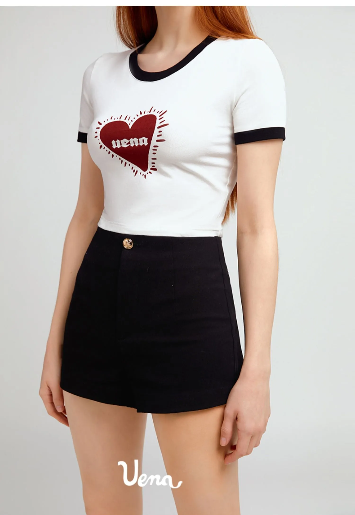 Black High-Waisted Casual Shorts