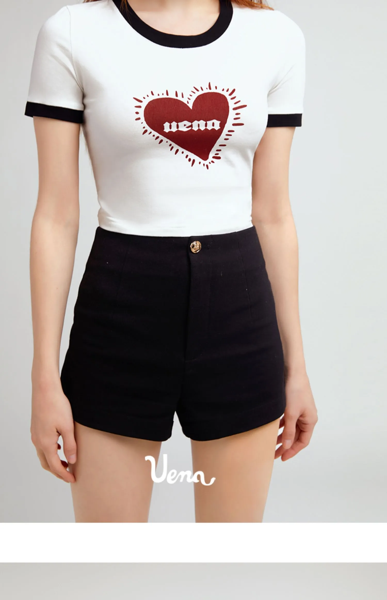 Black High-Waisted Casual Shorts