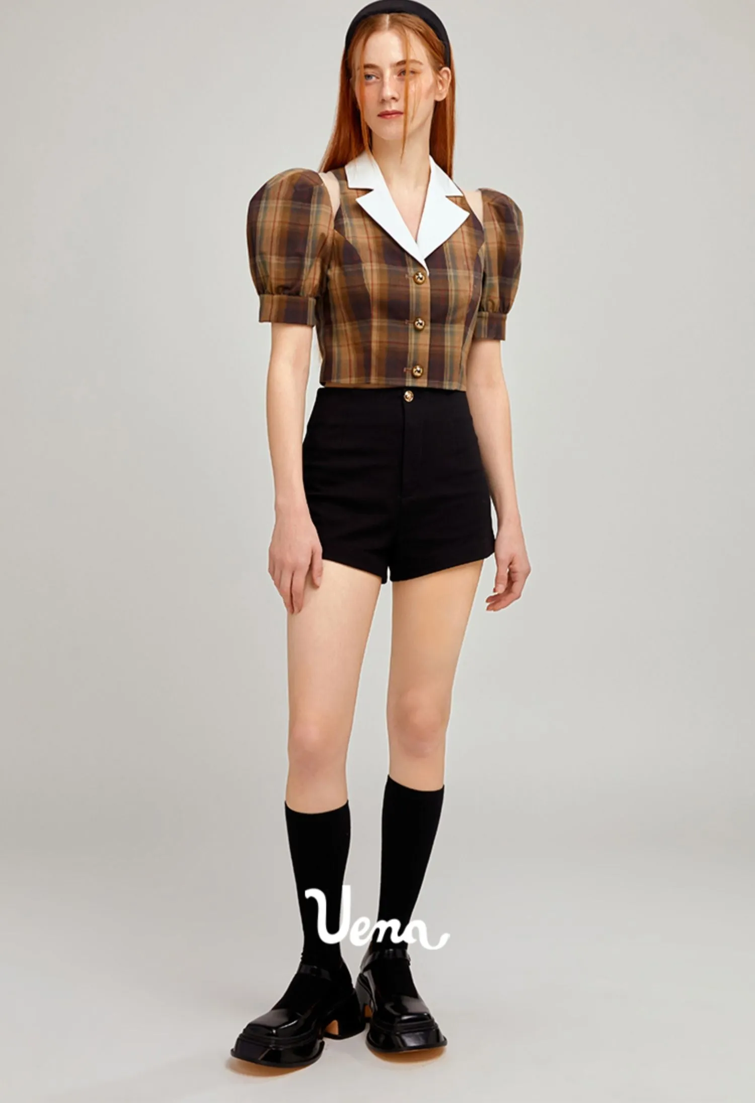 Black High-Waisted Casual Shorts