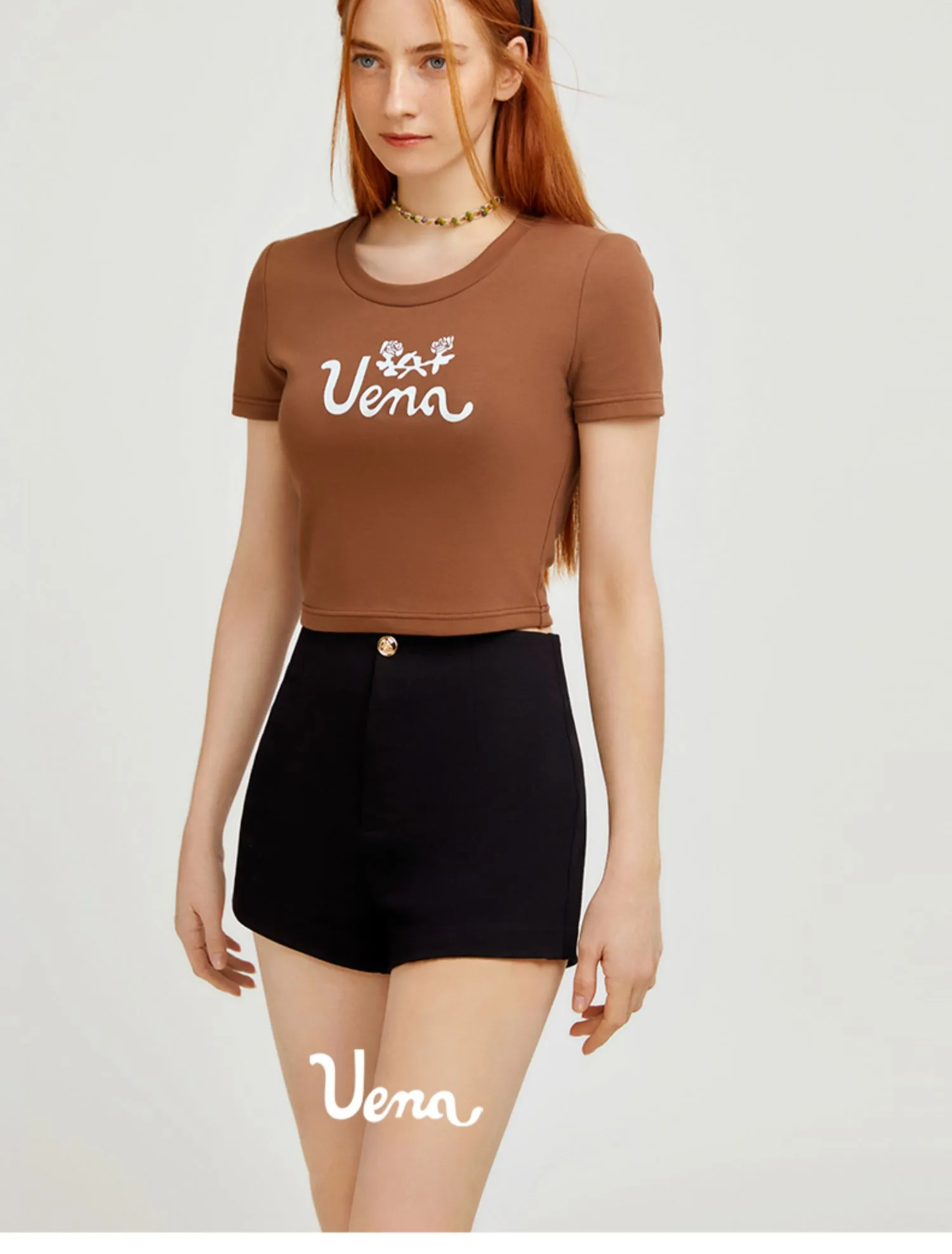 Black High-Waisted Casual Shorts