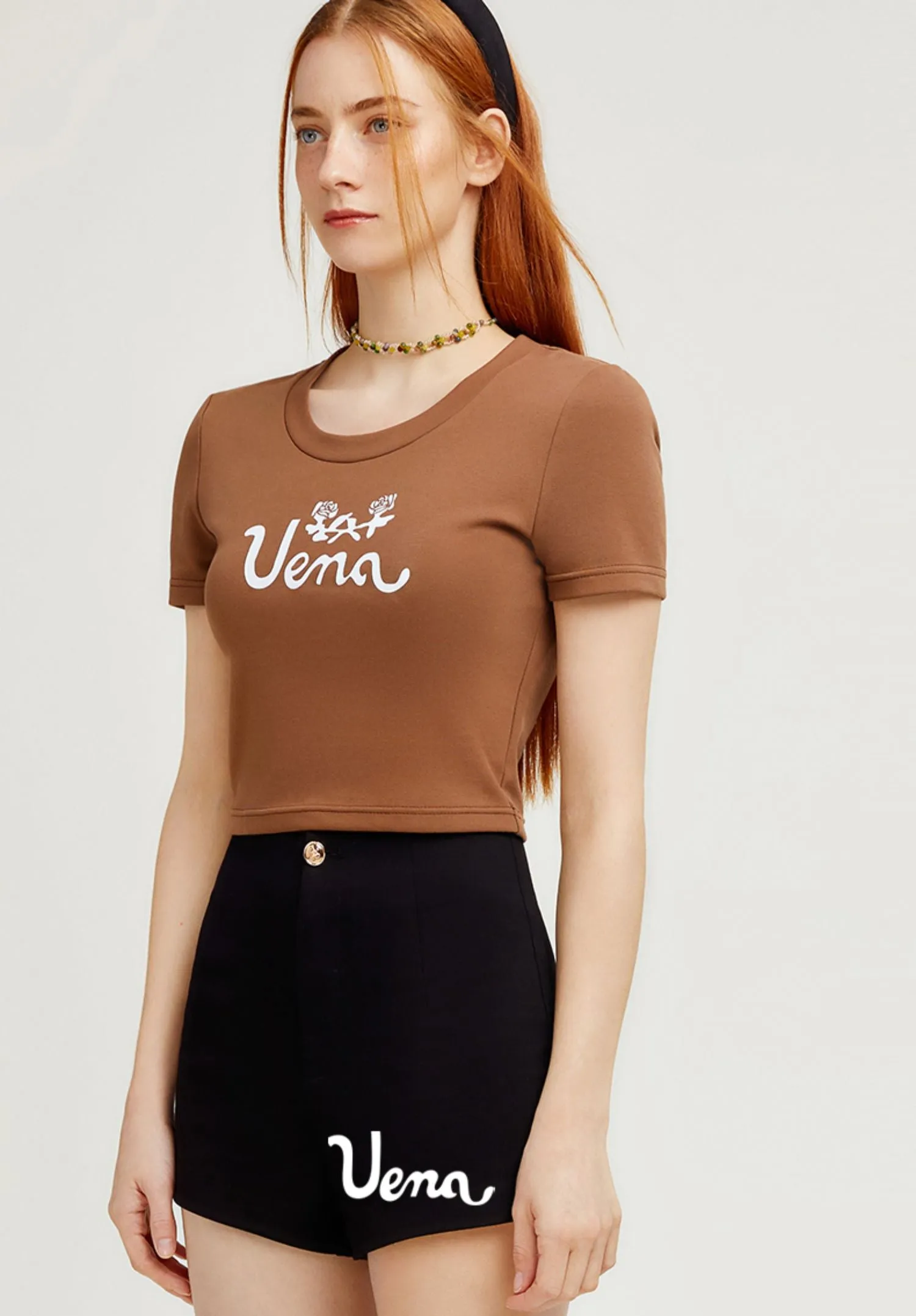 Black High-Waisted Casual Shorts
