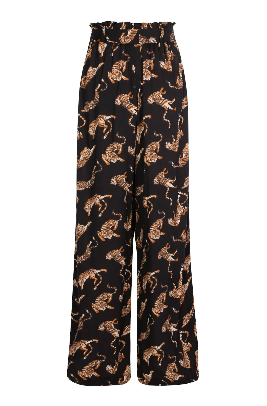 Black Tiger Linen Palazzo