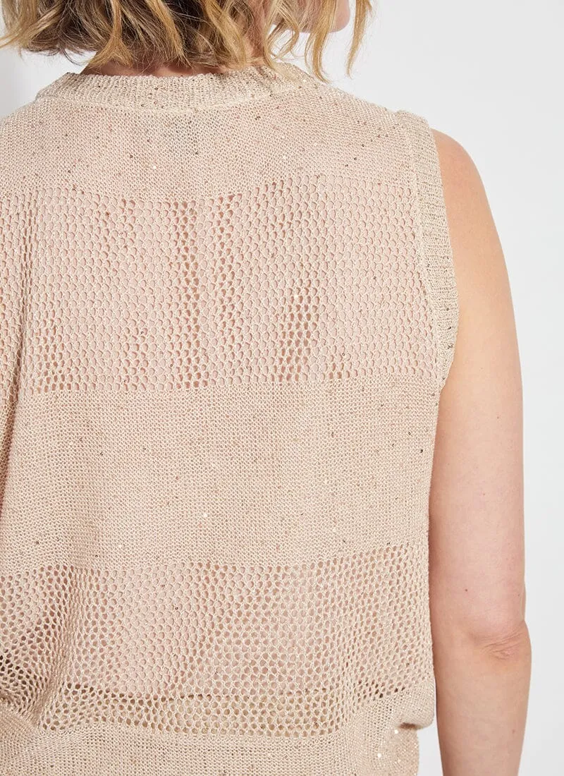 Bria Sequined V-Neck Shell