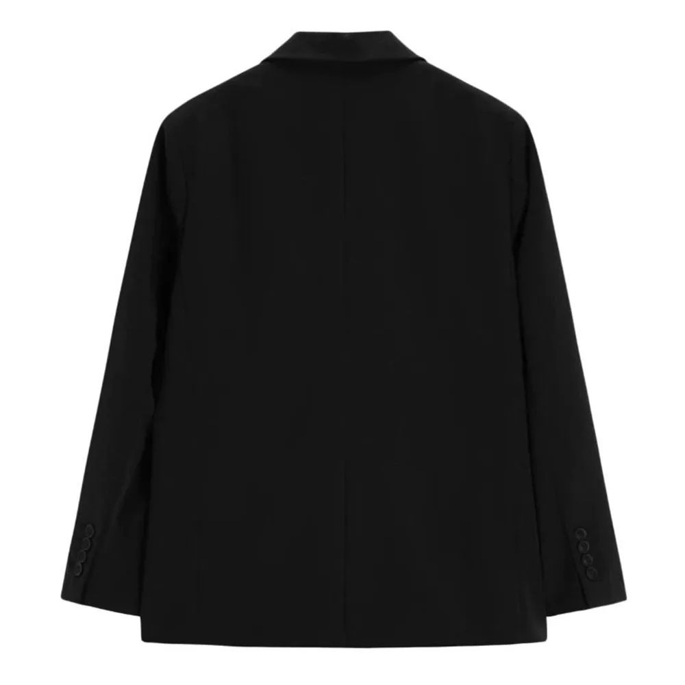 Butterfly Embroidery Black Blazer