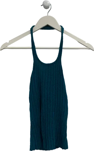 Caro Luna Blue Knitted Top With Side Opening UK S