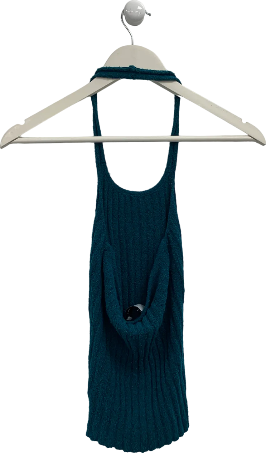 Caro Luna Blue Knitted Top With Side Opening UK S