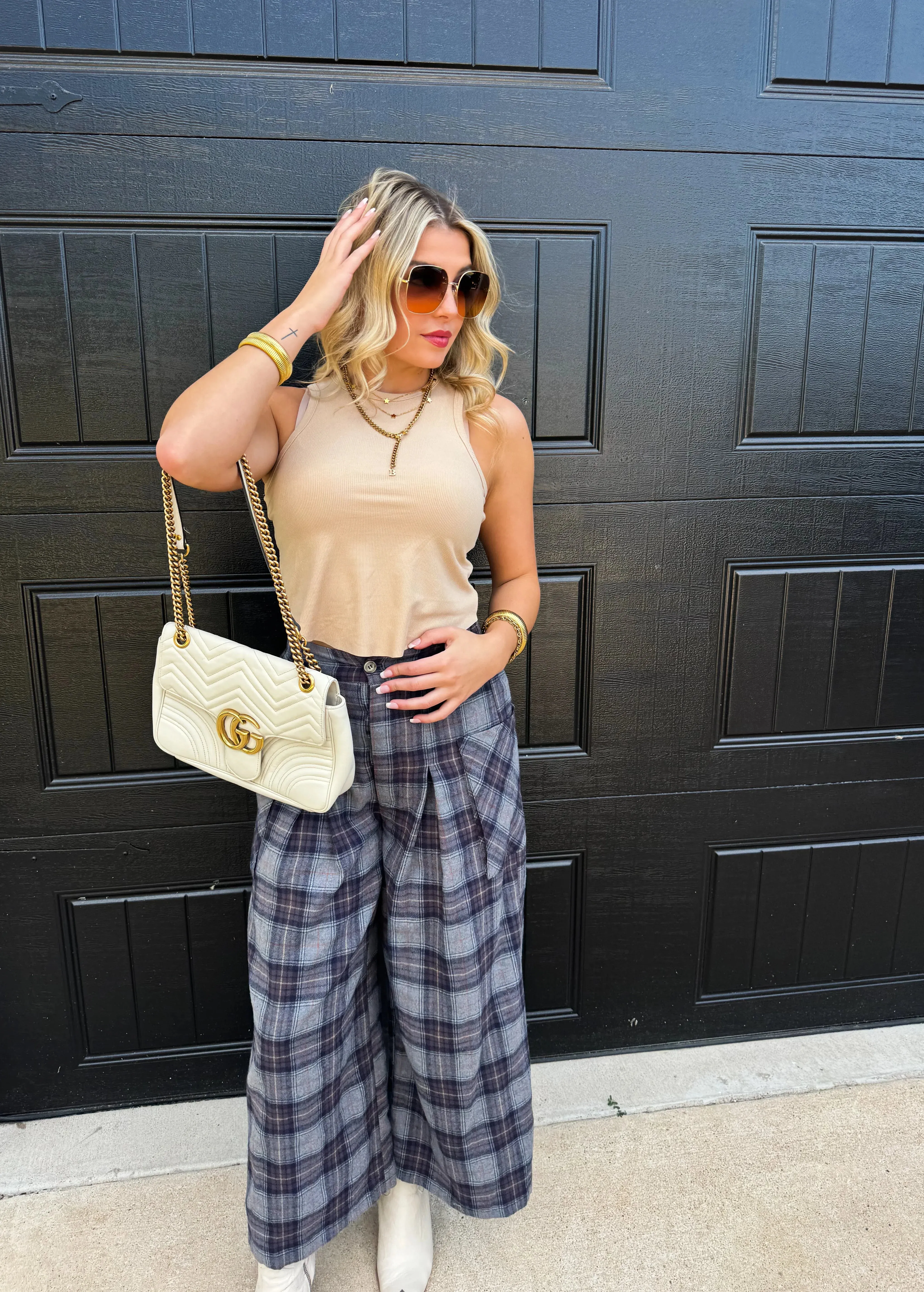 Cayla Crop Plaid Pants in Two Colors