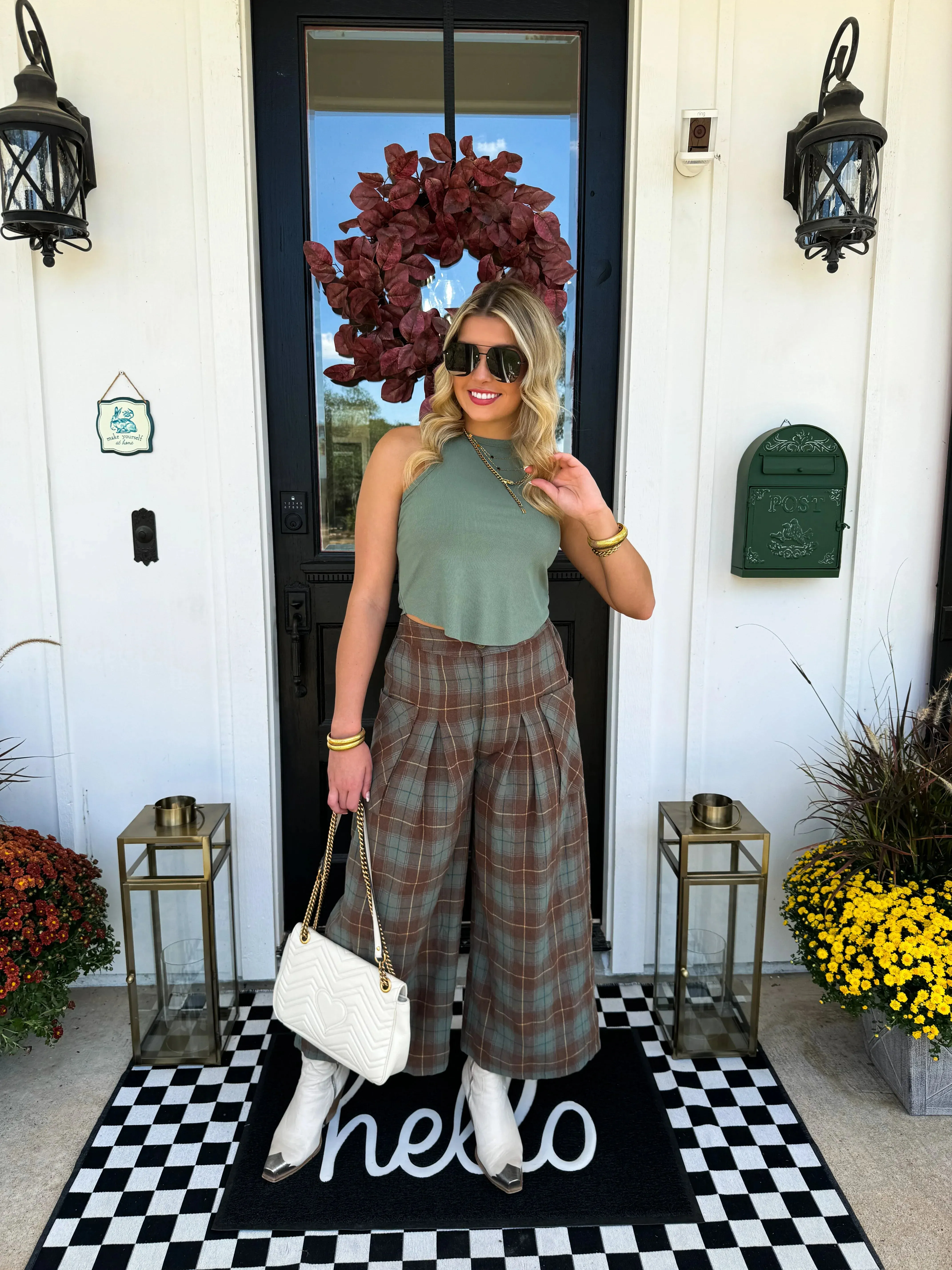 Cayla Crop Plaid Pants in Two Colors