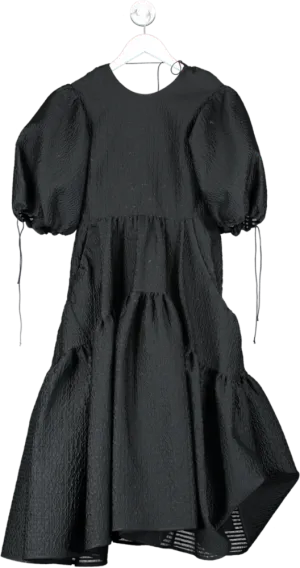 Cecilie Bahnsen Black Puff Sleeve Tilde Dress UK 6