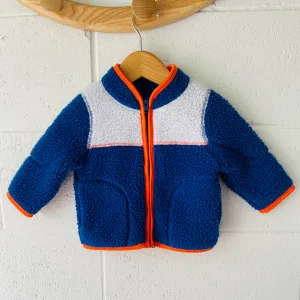 Colour Block Faux Shearling Zip, 3-6 months