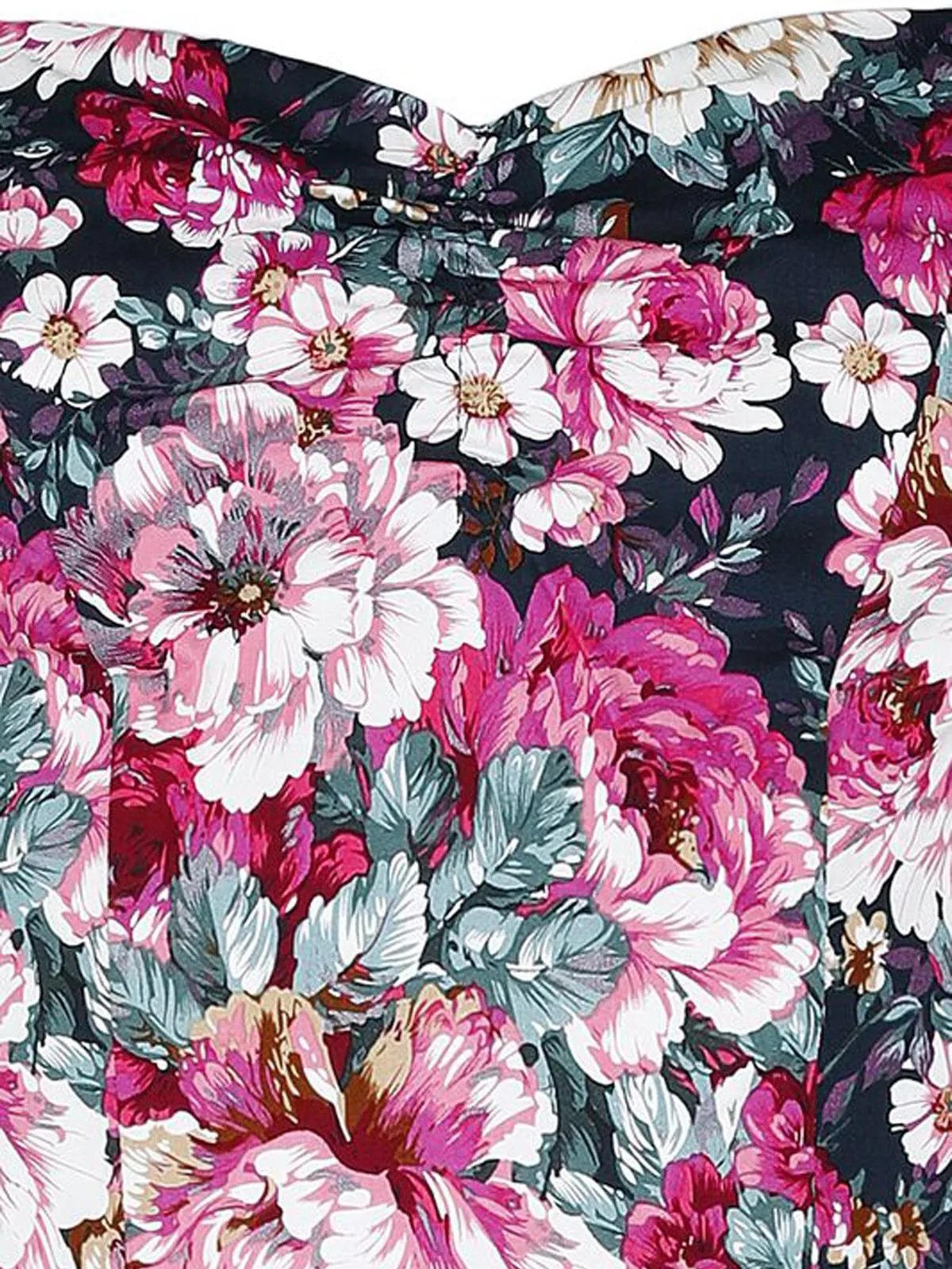 Cottage Rose Floral Sweetheart Neckline Dress