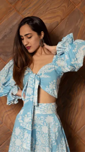 Cotton Blue & White Printed Co-ords Set