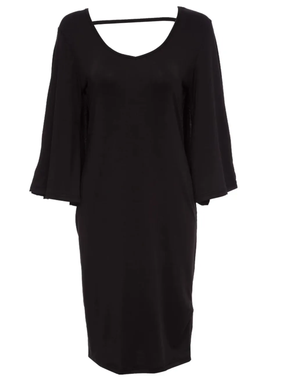 Desiree Plus Size Batwing Dress-Black