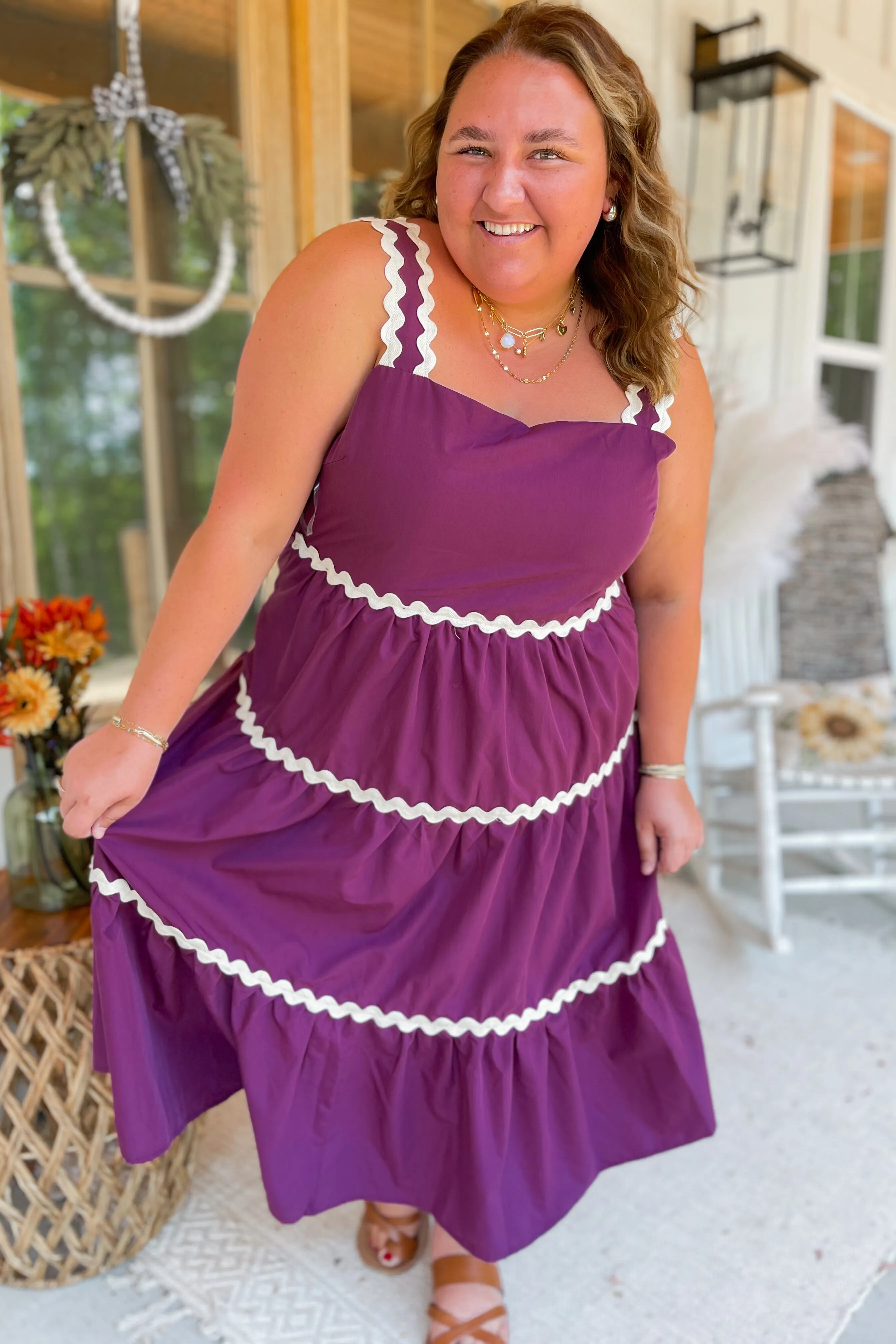Dorothea Square Neck Tiered Midi Dress *FINAL SALE*