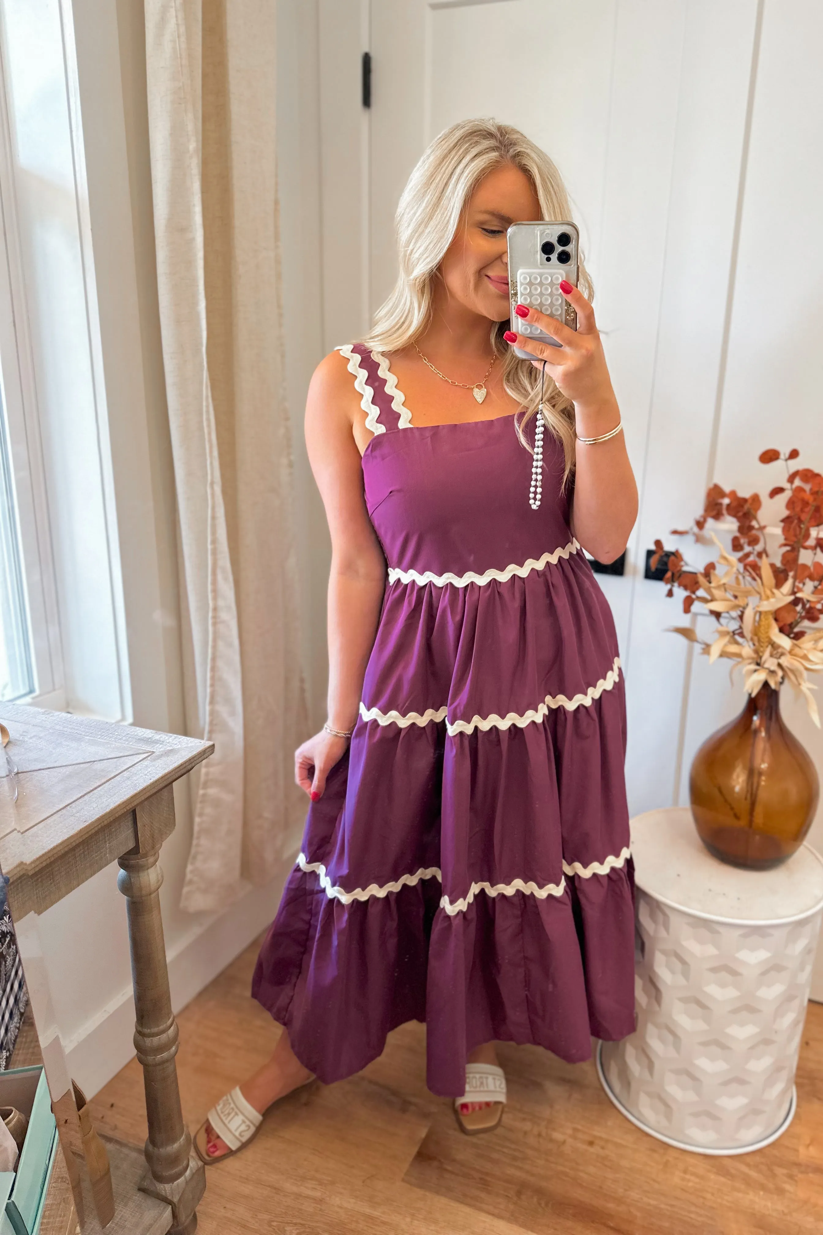 Dorothea Square Neck Tiered Midi Dress *FINAL SALE*