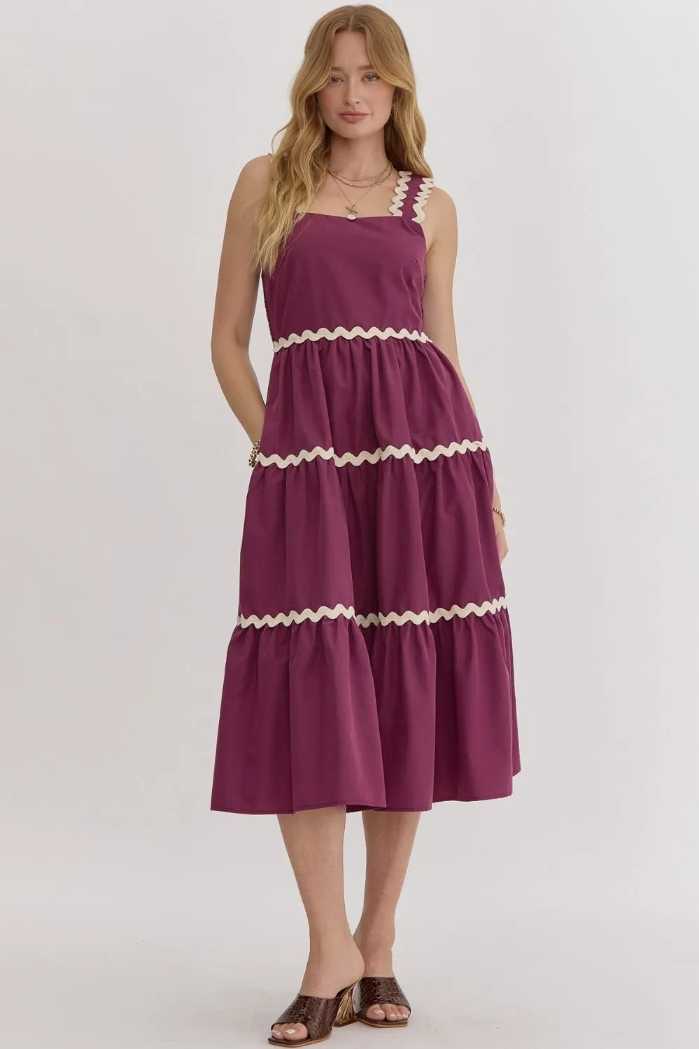 Dorothea Square Neck Tiered Midi Dress *FINAL SALE*