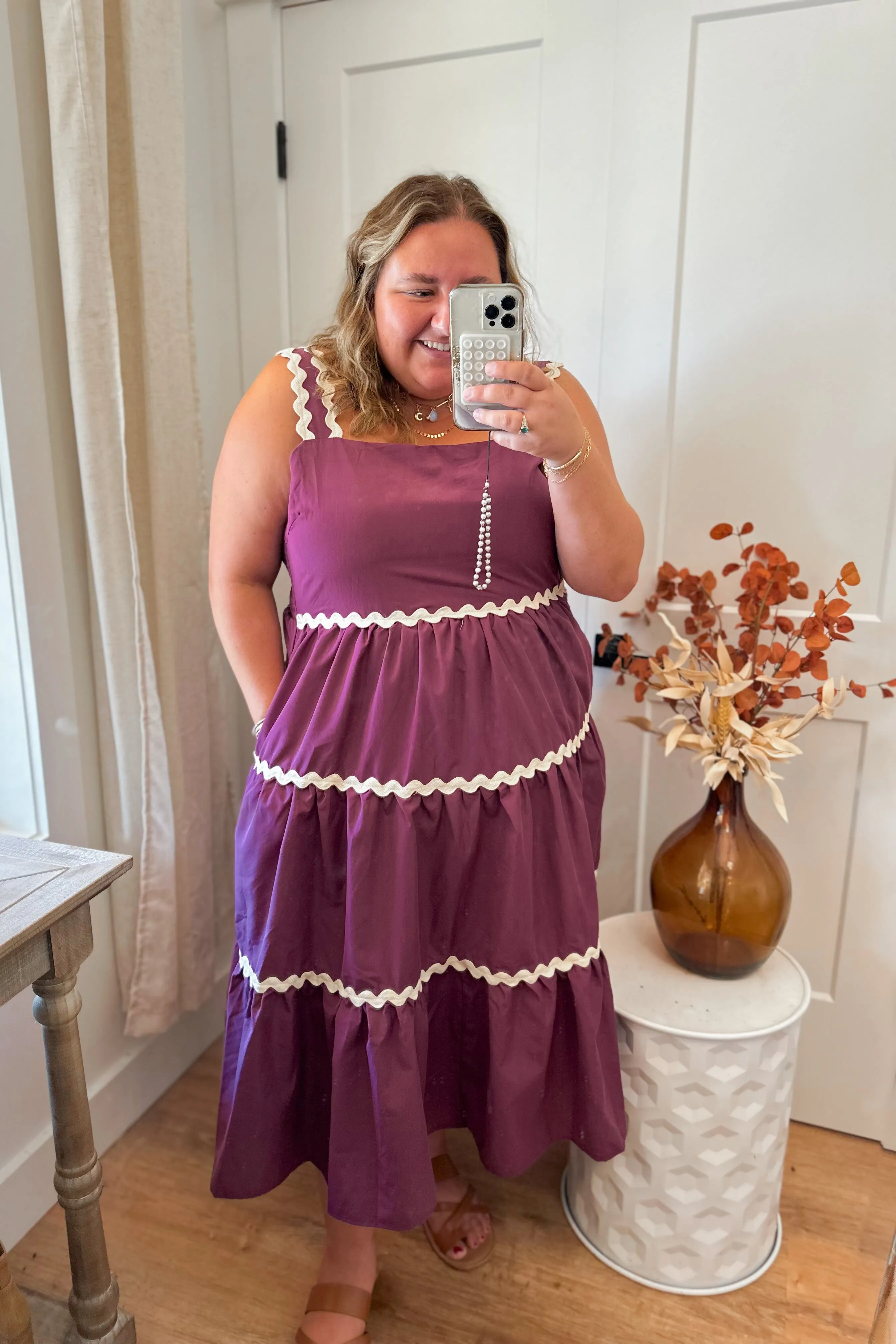 Dorothea Square Neck Tiered Midi Dress *FINAL SALE*