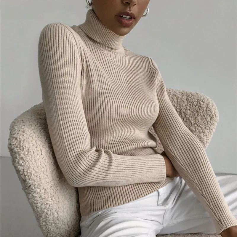 DressBetty - Basic Turtleneck Knitted Top