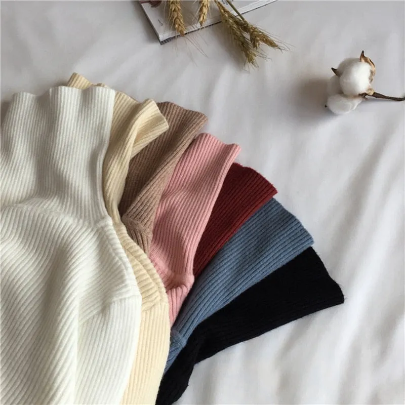 DressBetty - Basic Turtleneck Knitted Top