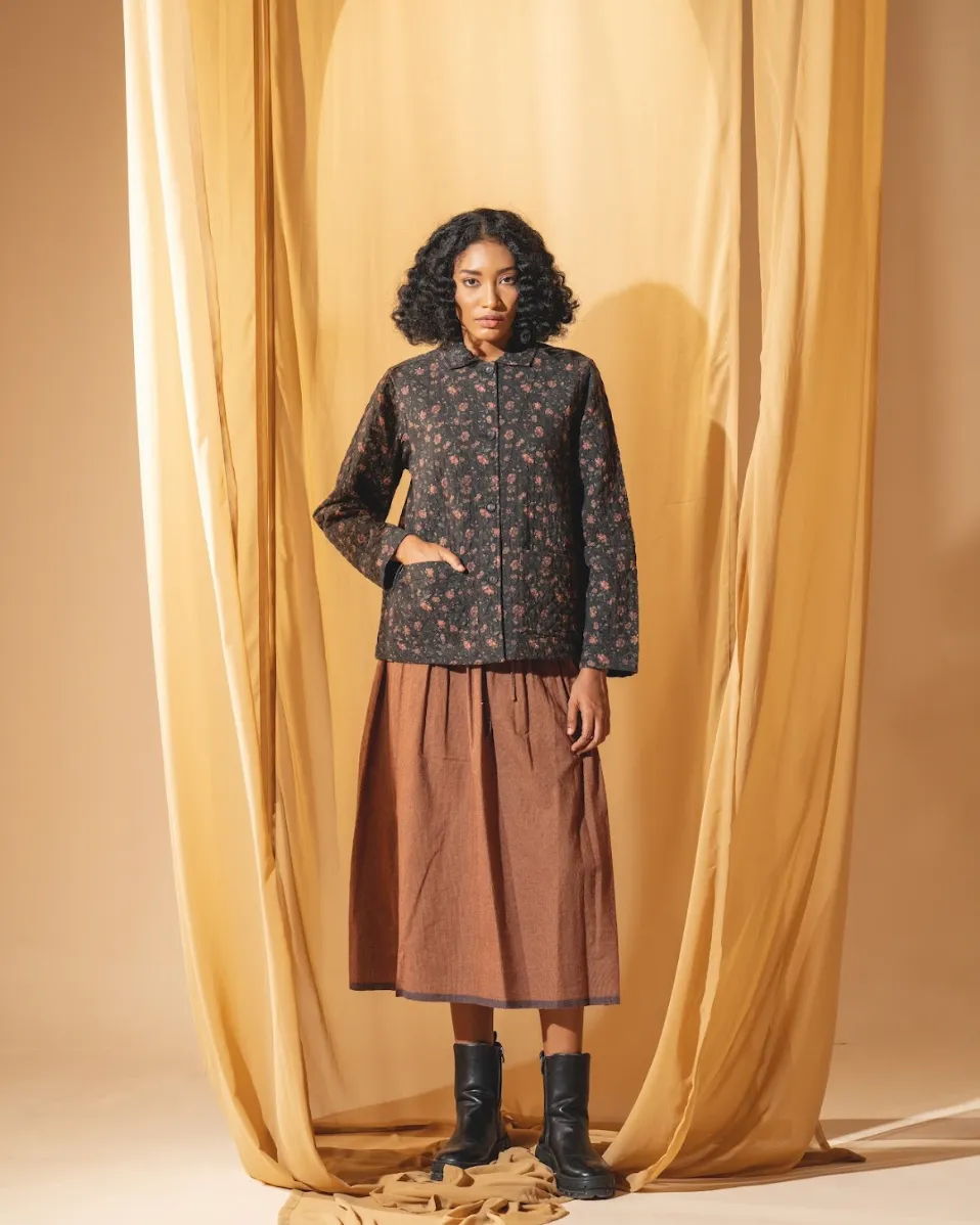 DVE 'Rutvi' Printed Jacket - Charcoal