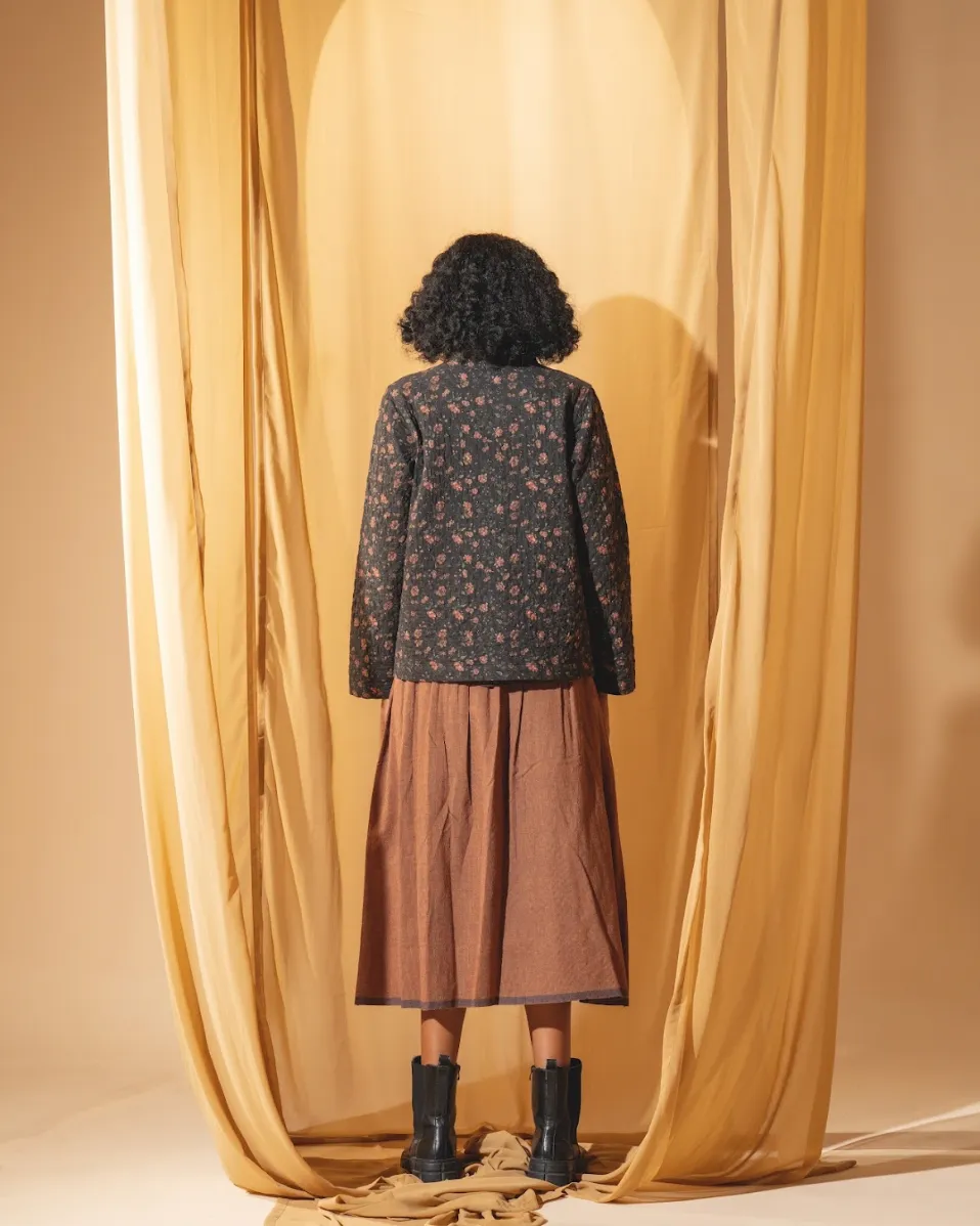 DVE 'Rutvi' Printed Jacket - Charcoal