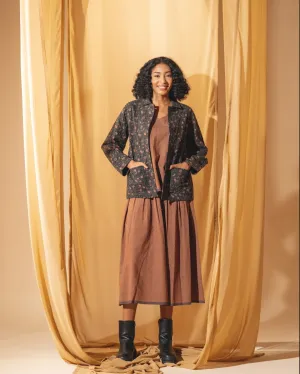 DVE 'Rutvi' Printed Jacket - Charcoal