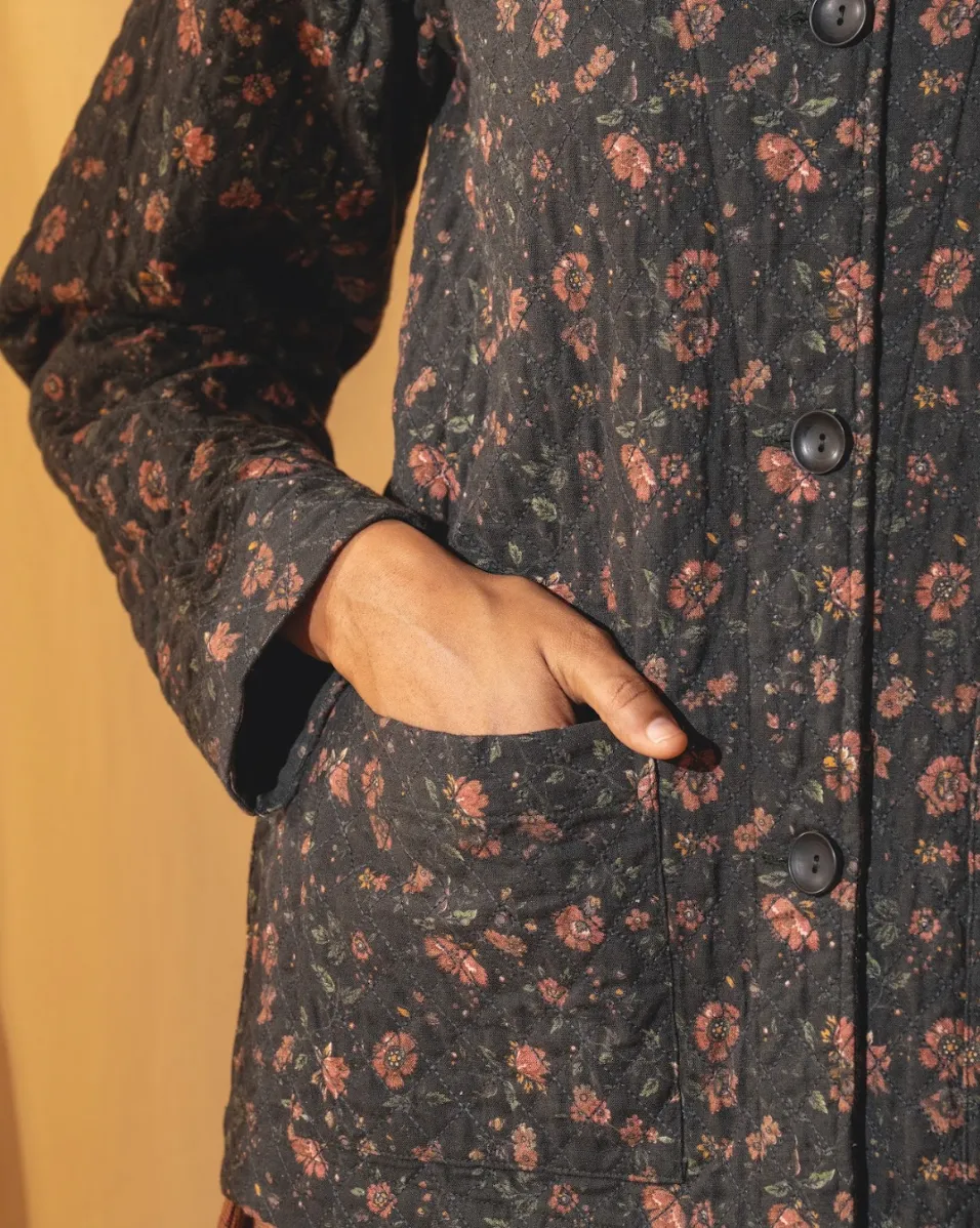 DVE 'Rutvi' Printed Jacket - Charcoal