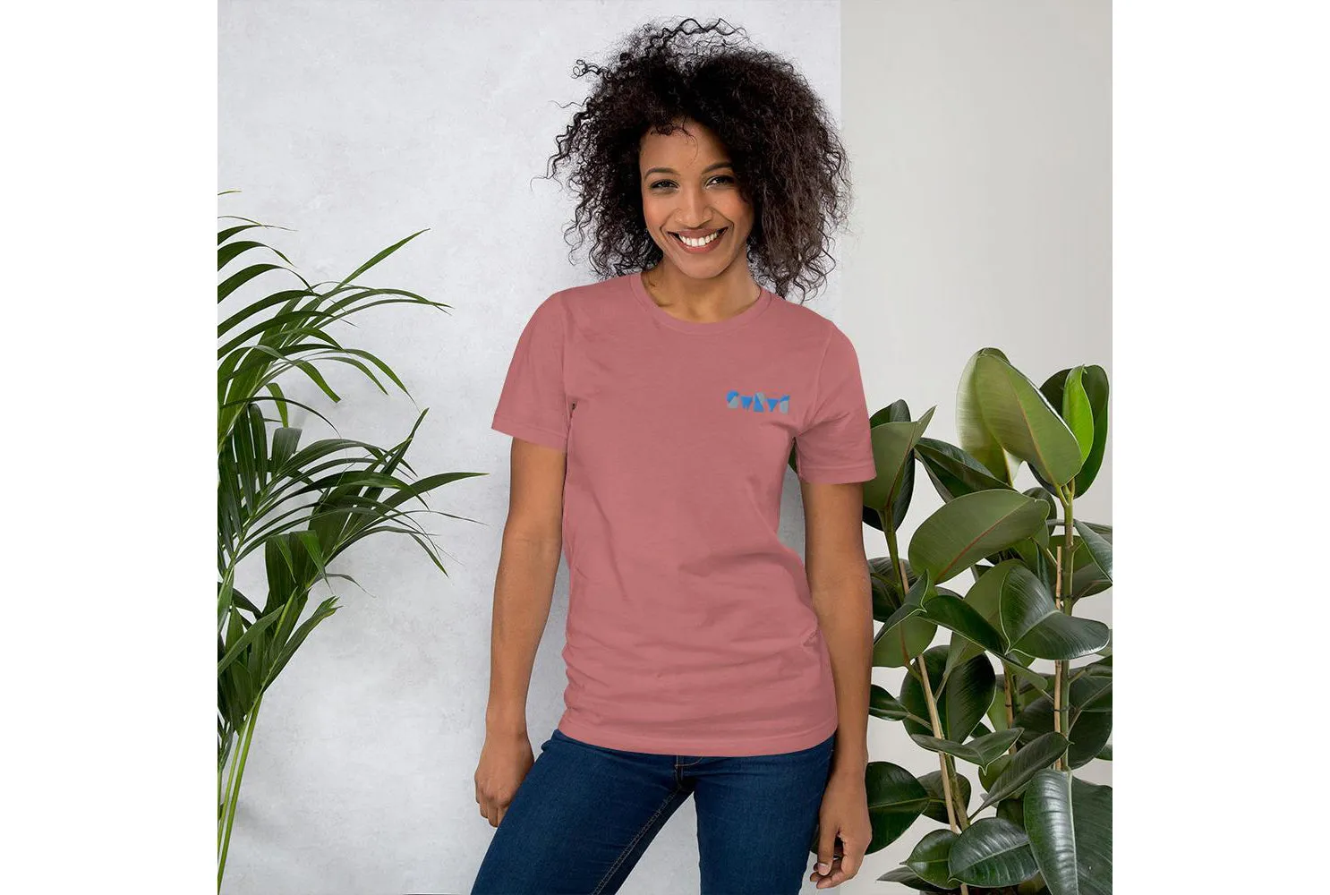 embroidered chunky logo cotton tee
