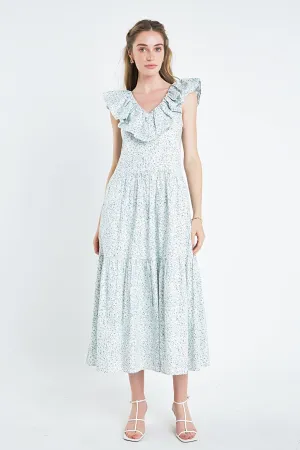 Floral Ruffled Midi Dress