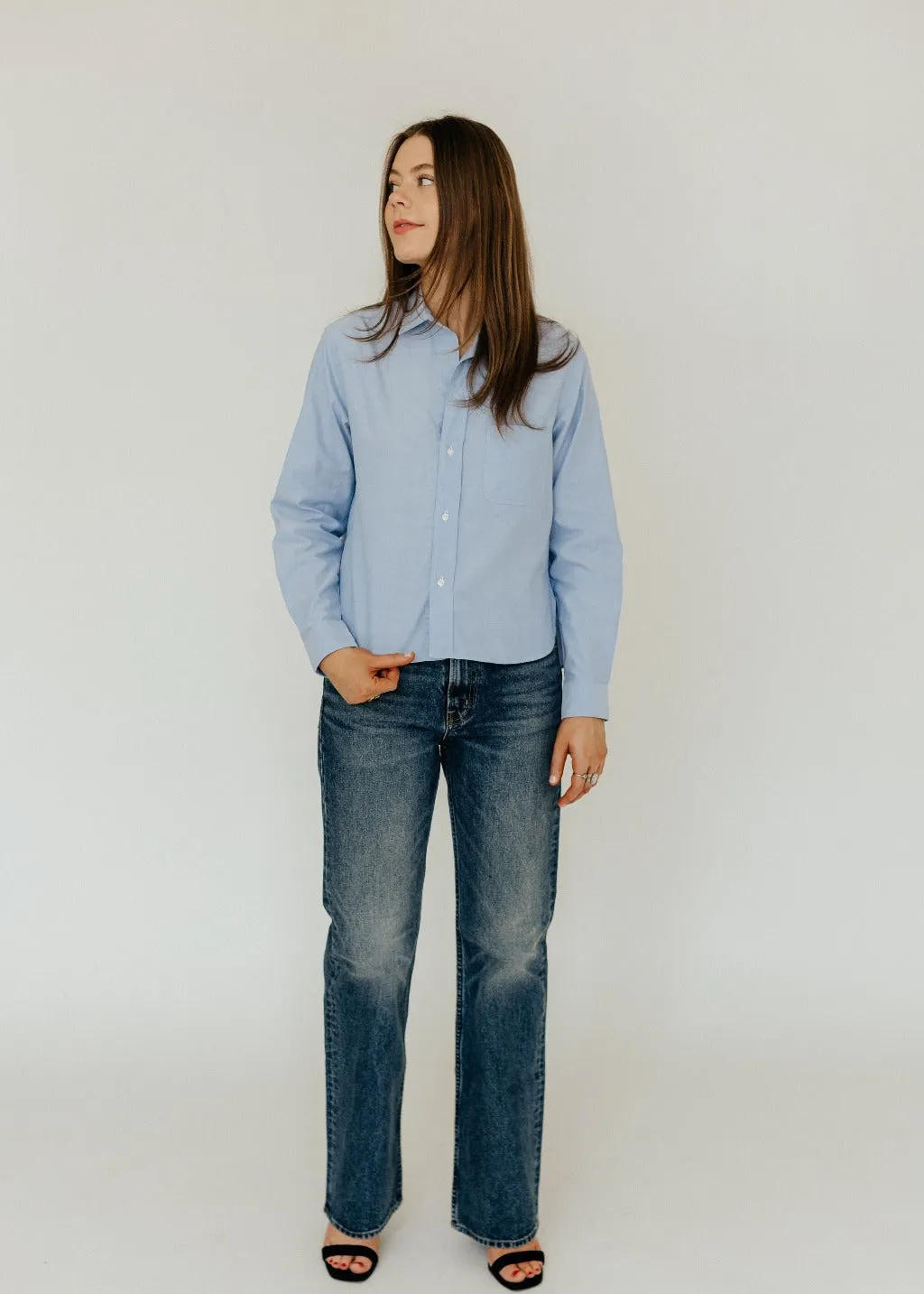 Frank & Eileen Silvio Button Up in Blue