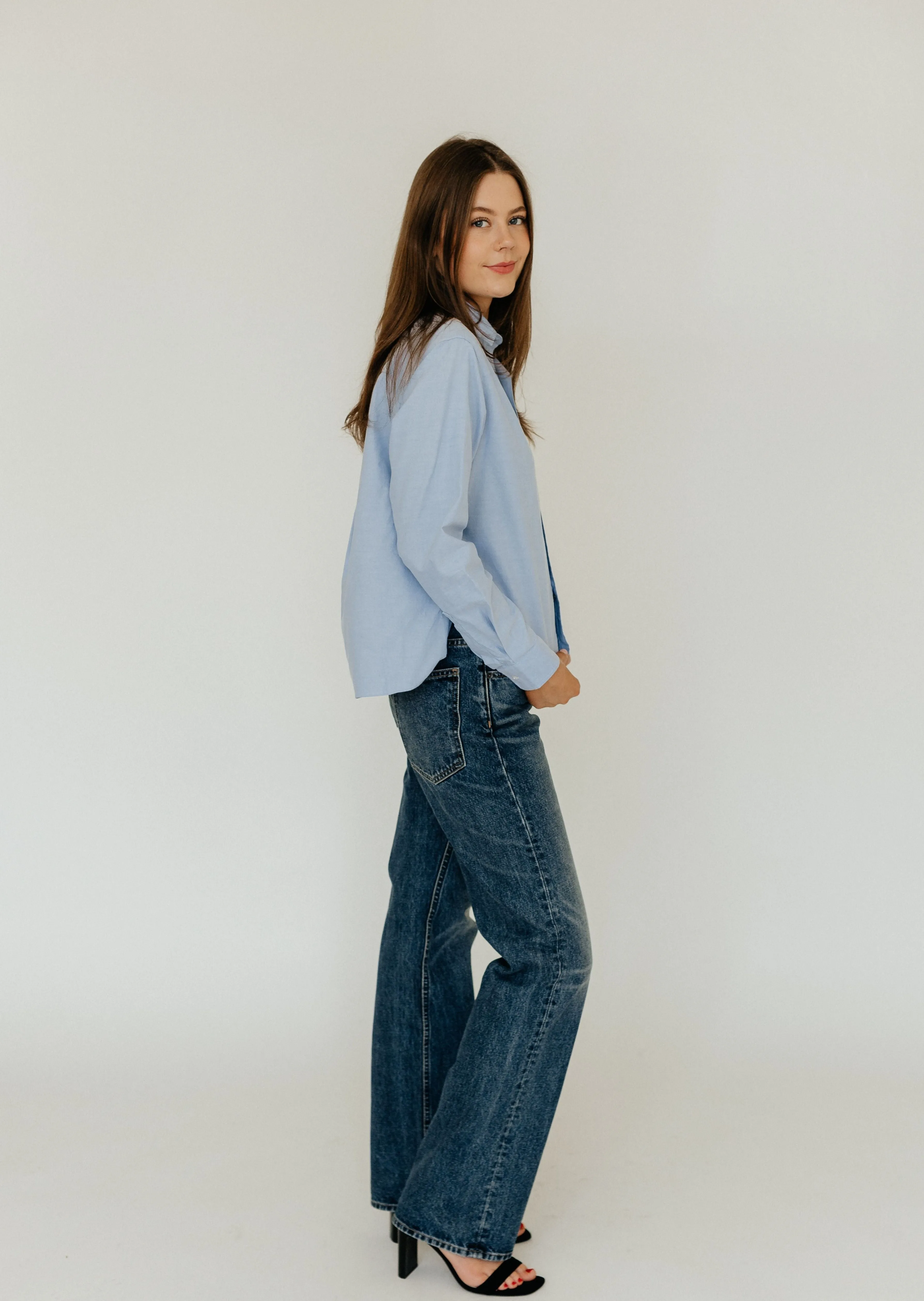 Frank & Eileen Silvio Button Up in Blue