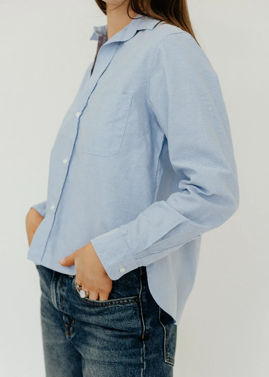 Frank & Eileen Silvio Button Up in Blue