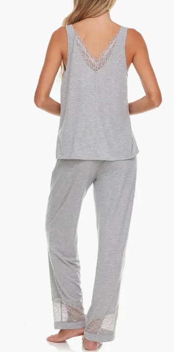 Franny Pant Set In Heather Grey - Flora Nikrooz