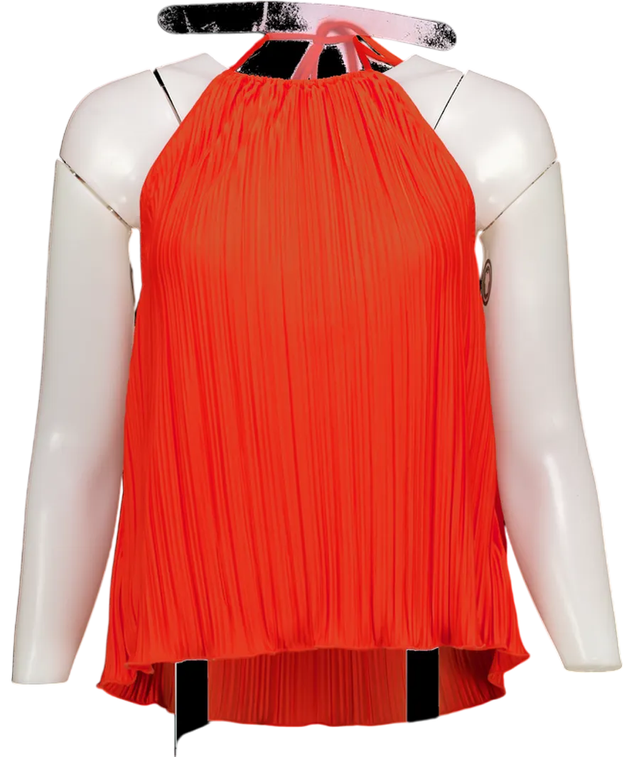 Good American Red Plisse Halterneck Top UK L/XL