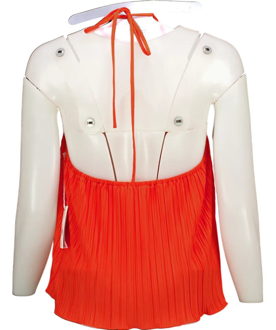 Good American Red Plisse Halterneck Top UK L/XL
