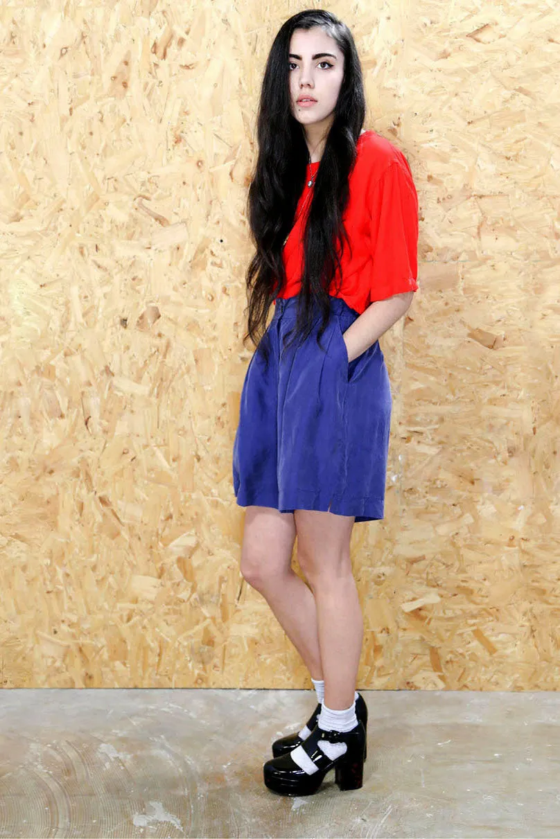 High Waisted Silk Shorts