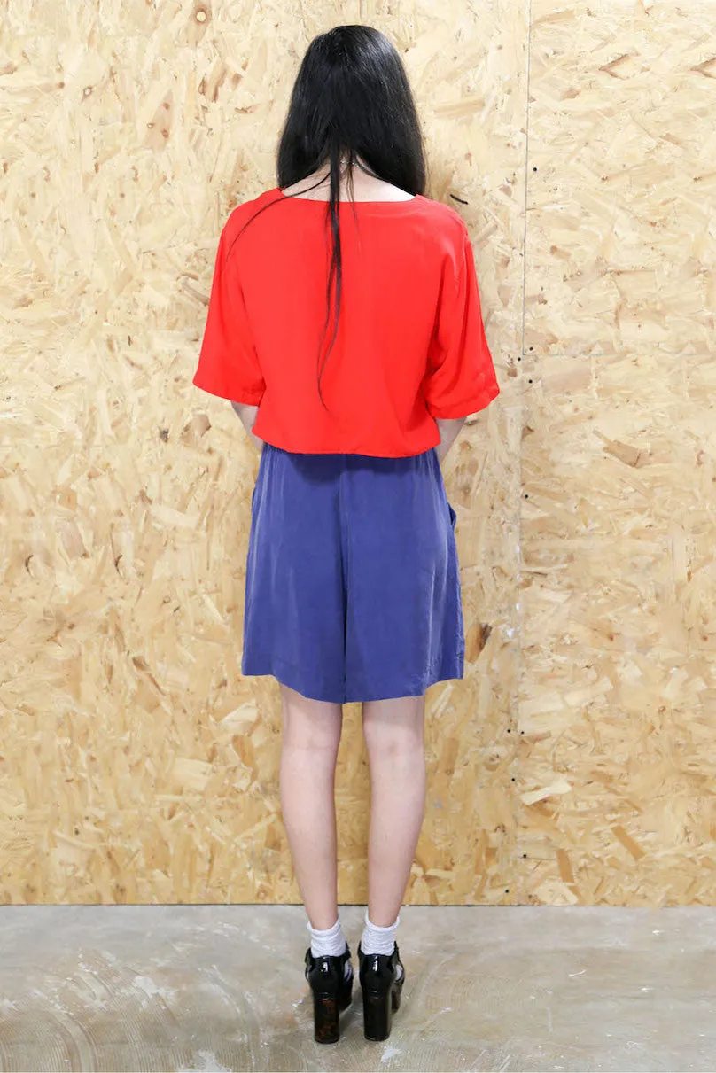 High Waisted Silk Shorts