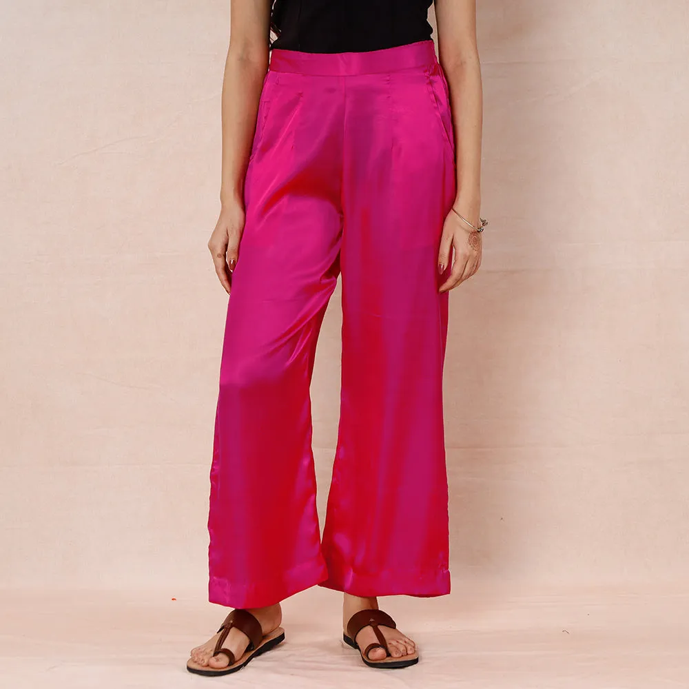Hot Pink - Pure Modal Silk Plain Palazzo