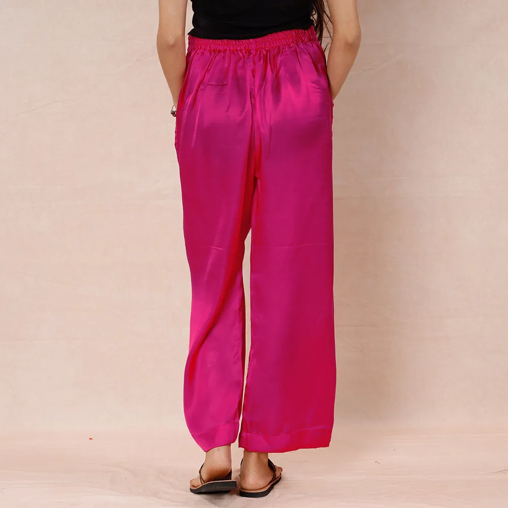 Hot Pink - Pure Modal Silk Plain Palazzo